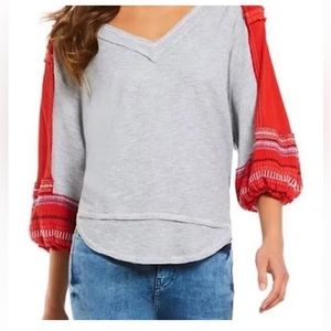 We The Free Bubble Sleeve Top